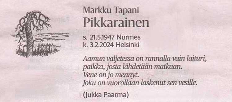 Markku Pikkarainen in memoriam